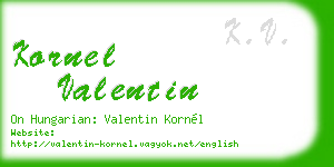 kornel valentin business card